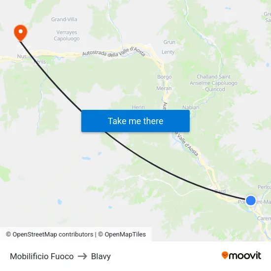 Fuoco Furniture Store to Blavy map