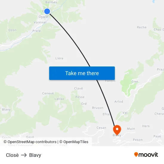Closè to Blavy map
