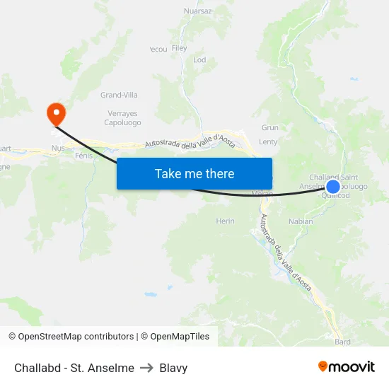 Challabd - St. Anselme to Blavy map