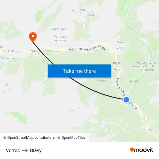 Verres to Blavy map