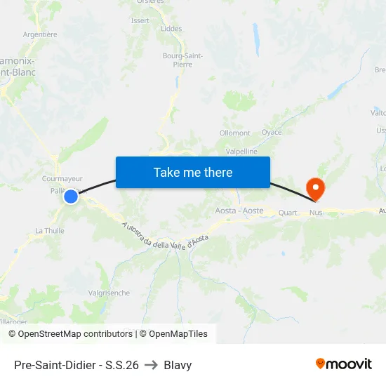 Pre-Saint-Didier - S.S.26 to Blavy map