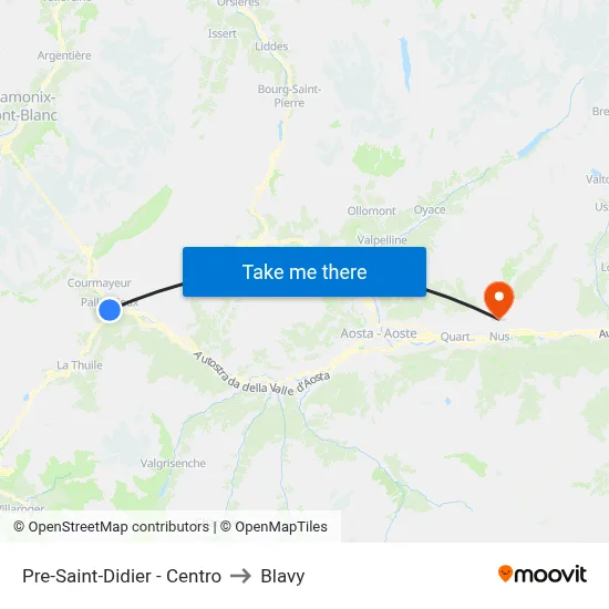 Pre-Saint-Didier - Center to Blavy map
