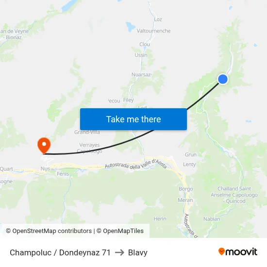 Champoluc / Dondeynaz 71 to Blavy map