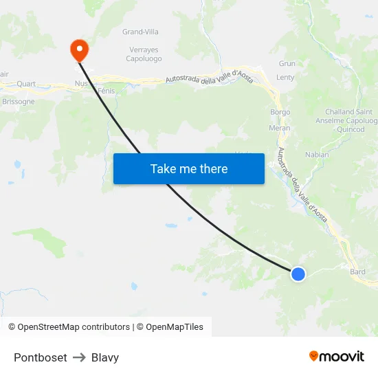 Pontboset to Blavy map