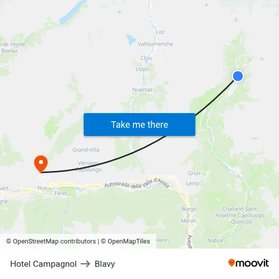 Hotel Campagnol to Blavy map