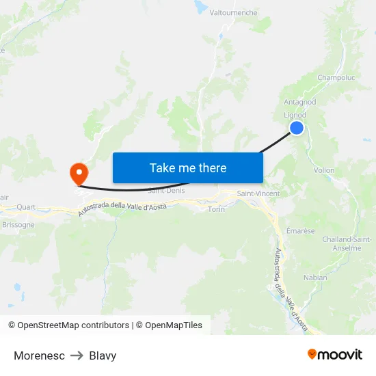 Morenesc to Blavy map