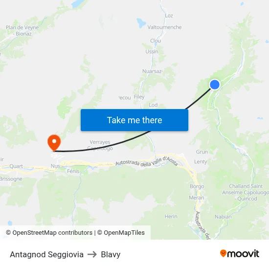 Antagnod Chairlift to Blavy map
