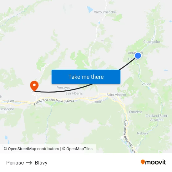 Periasc to Blavy map