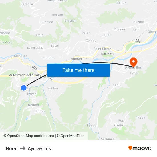 Norat to Aymavilles map