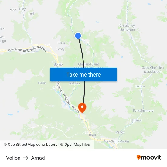 Vollon to Arnad map