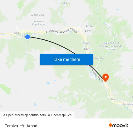 Tersiva to Arnad map