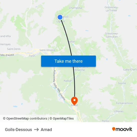 Goïls-Dessous to Arnad map