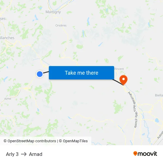 Arly 3 to Arnad map