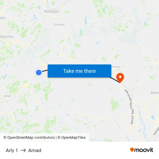 Arly 1 to Arnad map
