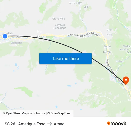 SS 26 - Amerique Esso to Arnad map