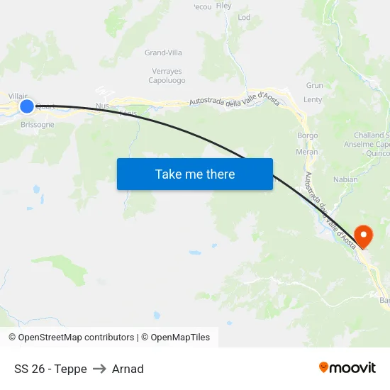 SS 26 - Teppe to Arnad map