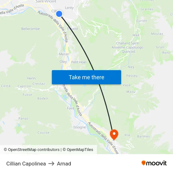 Cillian Terminal to Arnad map
