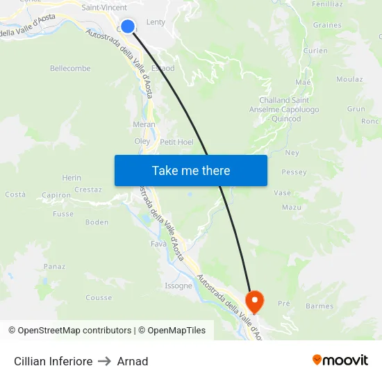 Lower Cillian to Arnad map