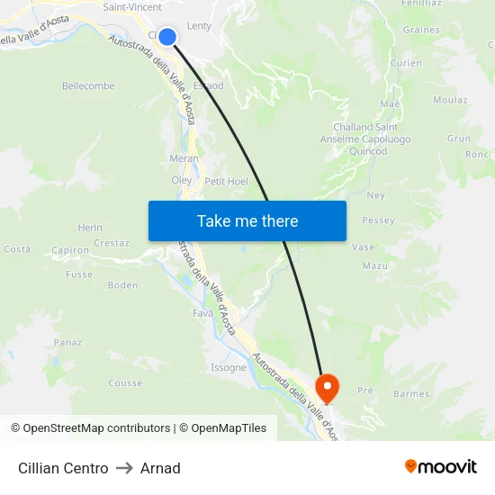 Cillian Center to Arnad map