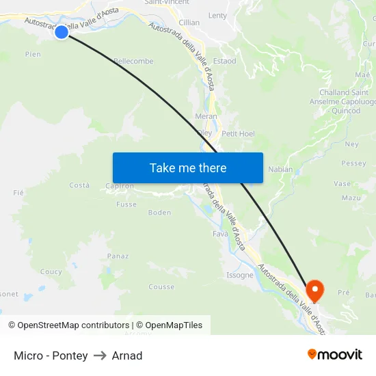 Micro - Pontey to Arnad map