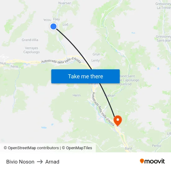 Noson Junction to Arnad map