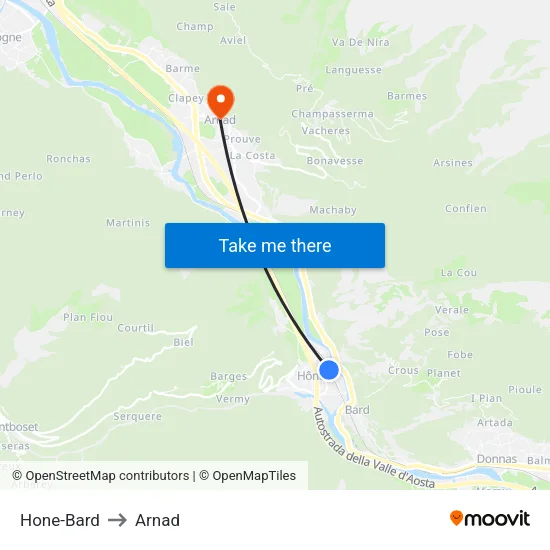 Hone-Bard to Arnad map