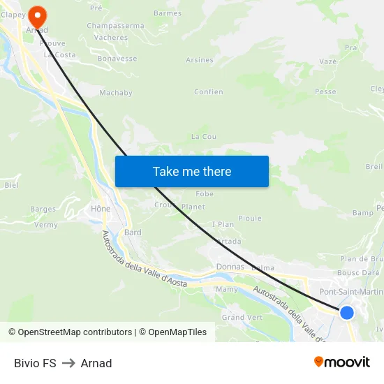 FS Junction to Arnad map