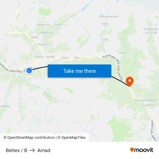 Bettex / B to Arnad map