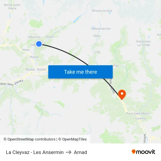 La Cleyvaz - Les Ansermin to Arnad map