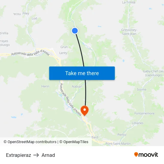 Extrapieraz to Arnad map