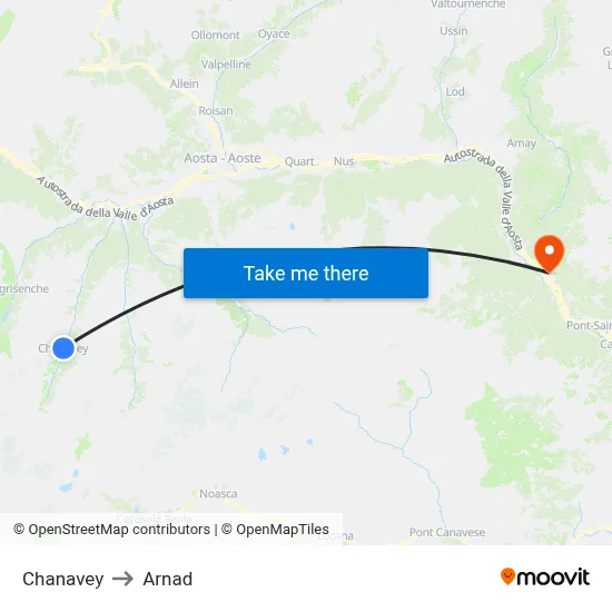 Chanavey to Arnad map