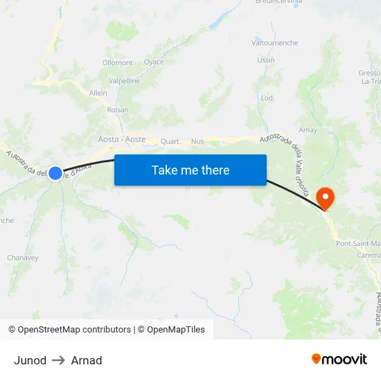 Junod to Arnad map