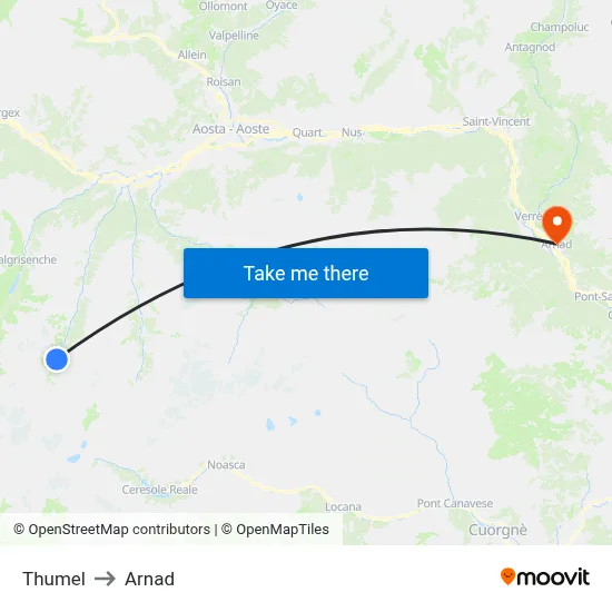 Thumel to Arnad map