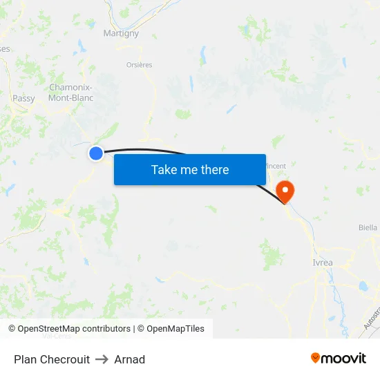 Plan Checrouit to Arnad map