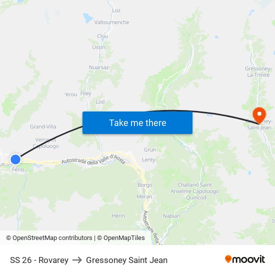 SS 26 - Rovarey to Gressoney Saint Jean map