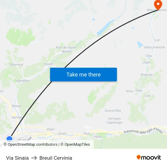 Sinaia Street to Breuil Cervinia map