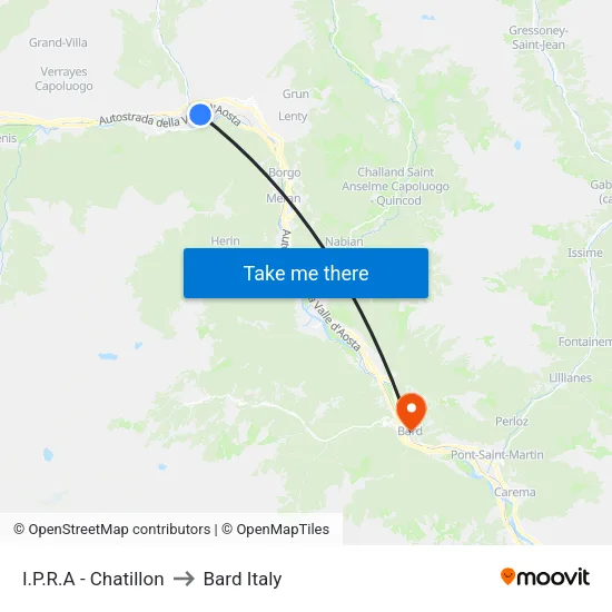 I.P.R.A - Chatillon to Bard Italy map
