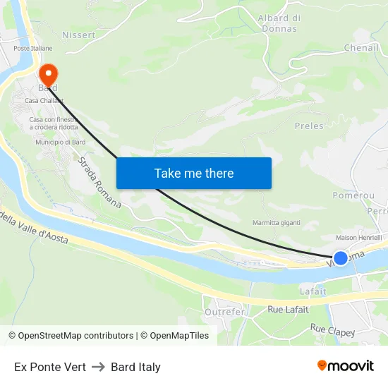Ex Green Bridge to Bard Italy map