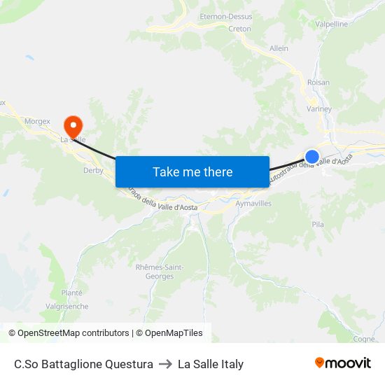 C.So Battaglione Questura to La Salle Italy map
