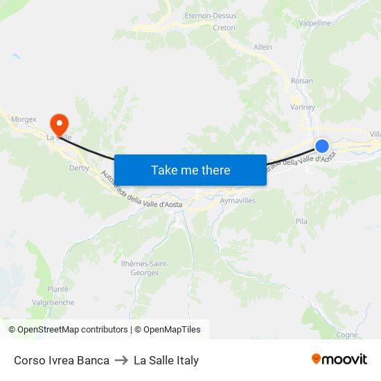 Corso Ivrea Banca to La Salle Italy map