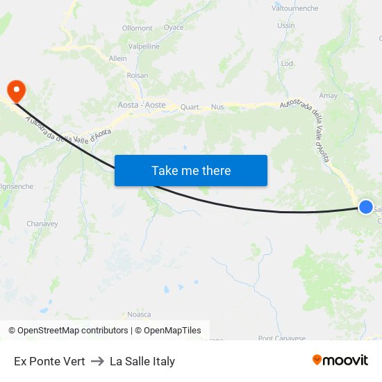 Ex Ponte Vert to La Salle Italy map