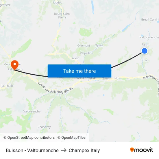 Buisson - Valtournenche to Champex Italy map