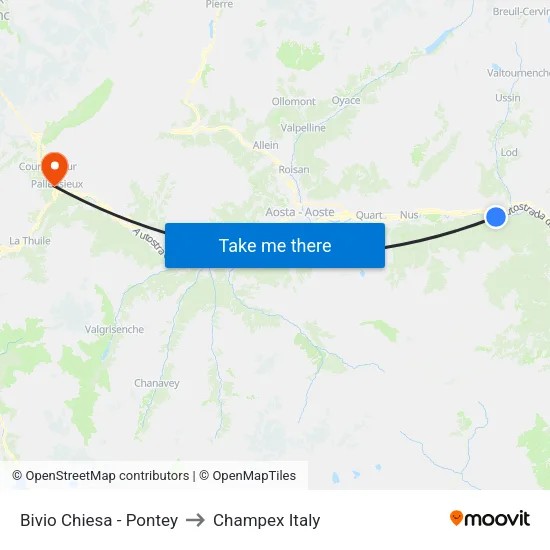 Church Junction - Pontey to Champex Italy map