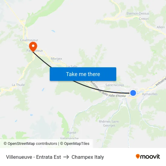 Villenueuve - East Entrance to Champex Italy map