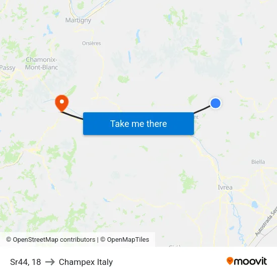 Upper Perletoa to Champex Italy map