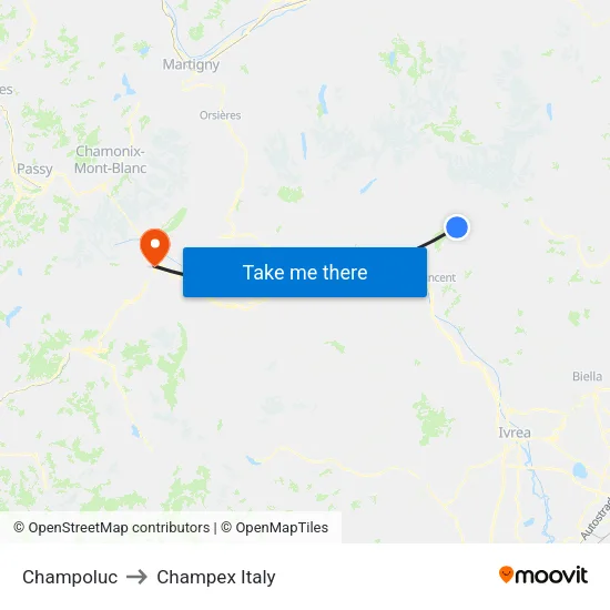 Champoluc / Lift to Champex Italy map