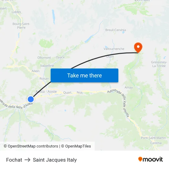 Fochat to Saint Jacques Italy map