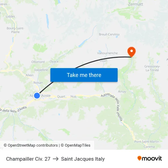 27 Champailler Street to Saint Jacques Italy map