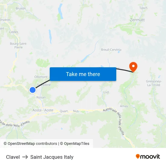 Clavel to Saint Jacques Italy map