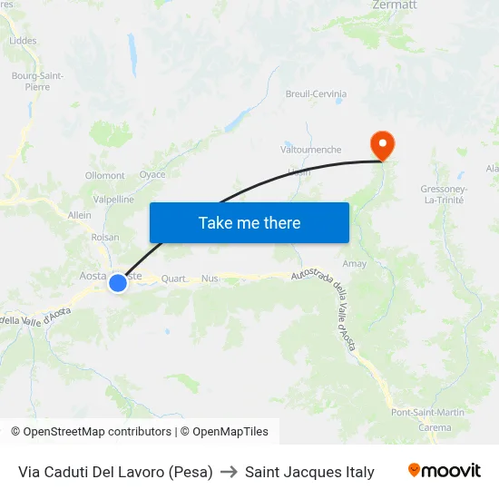 Workers Memorial Road (Weighbridge) to Saint Jacques Italy map